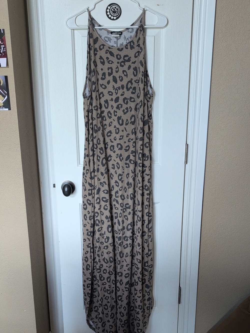 Sleeveless Beige Leopard Print Maxi Dress - Chic Casual